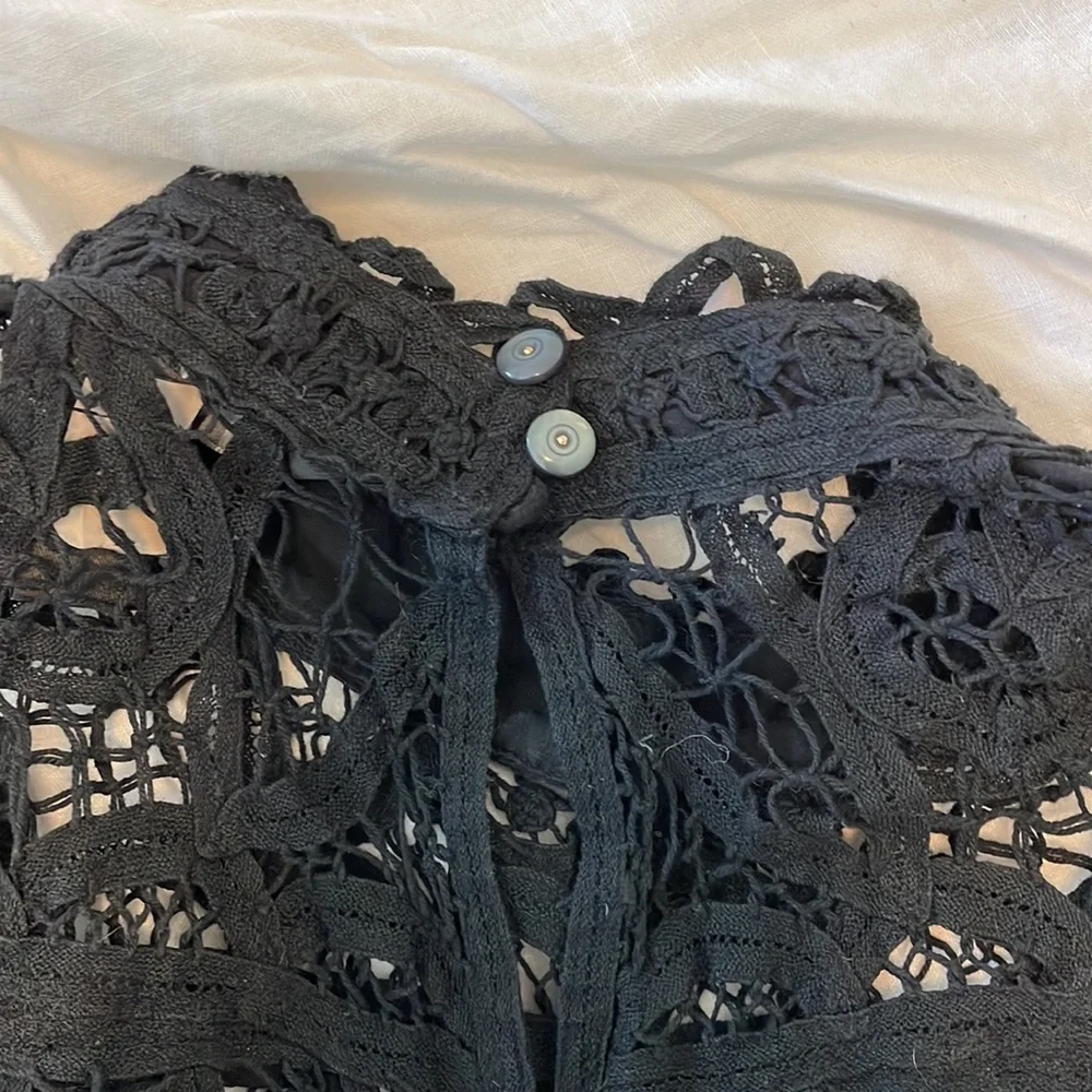Marc By Marc Jacobs Brontë lace black long sleeve top, size S - Picture 5 of 5